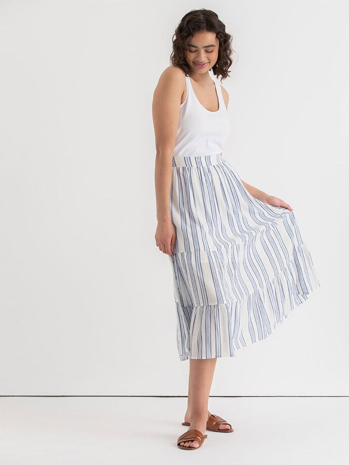 Tiered Stripe Skirt Image 4