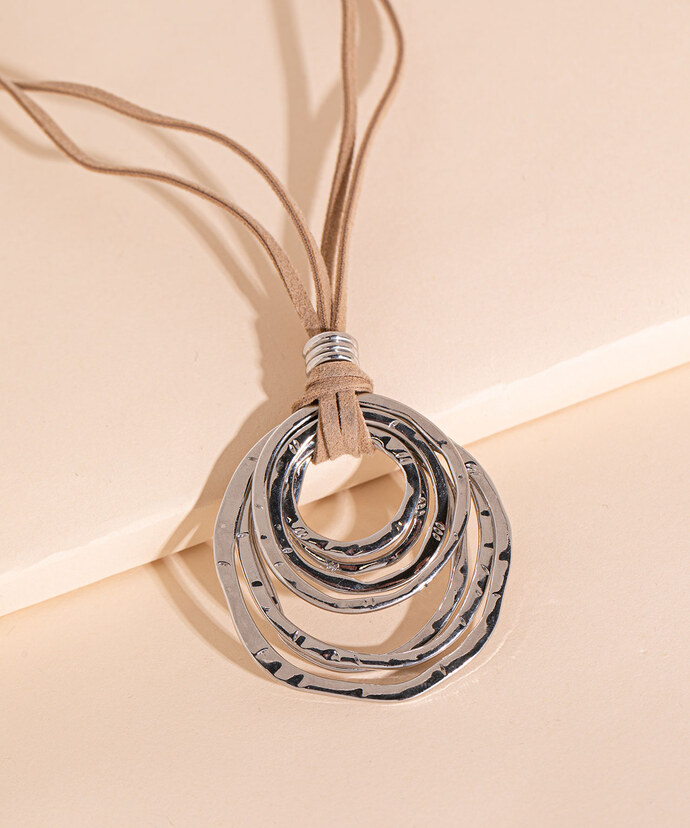 Long Necklace with Metal Pendant Image 1