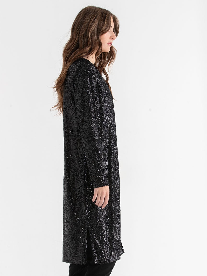 Glitter duster jacket top
