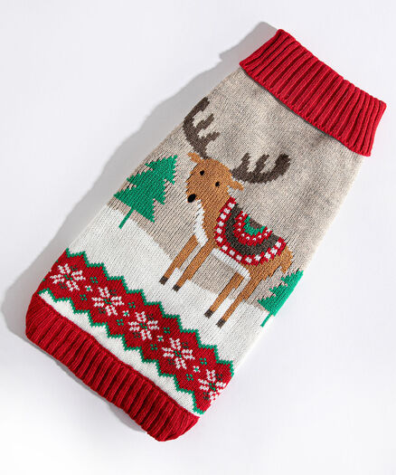 Reindeer Pet Sweater, Red
