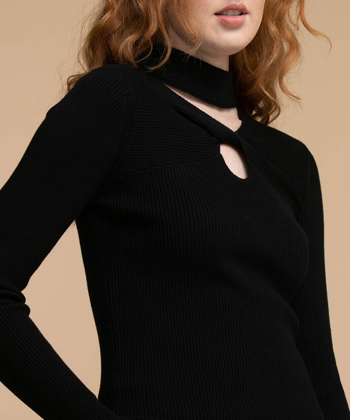 Cut Out Neck Sweater Image 3