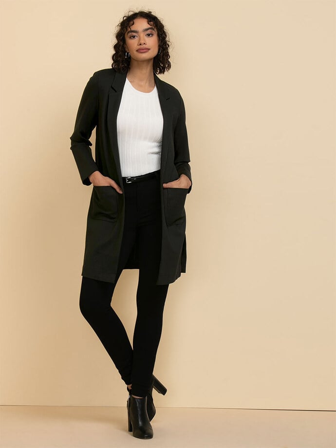 Long Line Jacket in Luxe Ponte Image 1