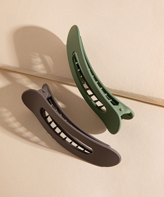 2-Pack Oval Matte Hair Clips Image 2