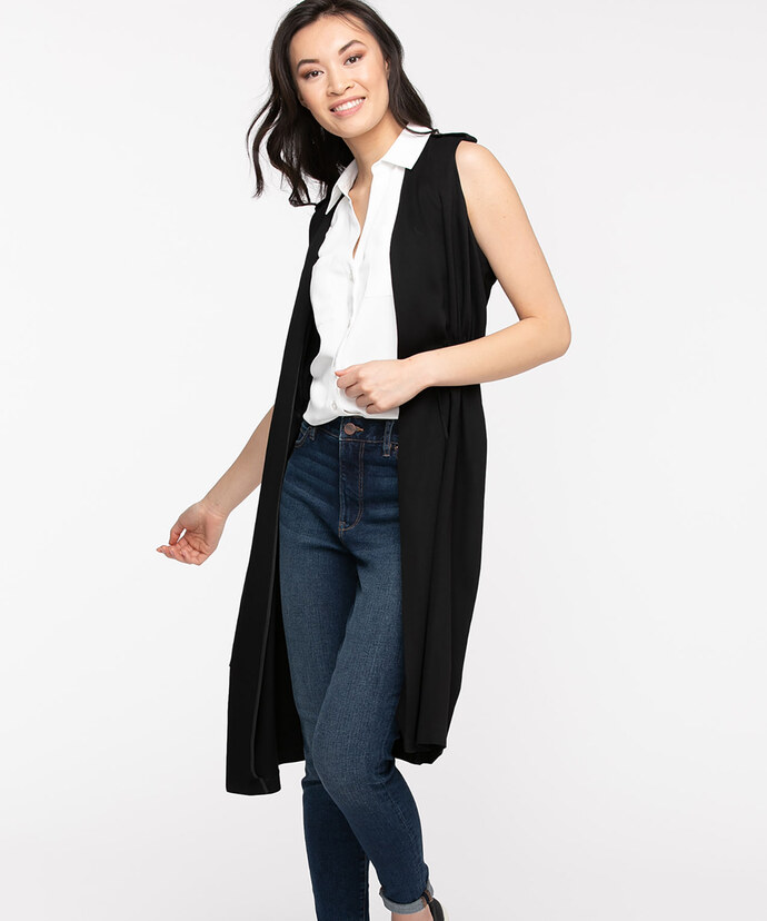 Sleeveless Collared Button Front Blouse Image 4