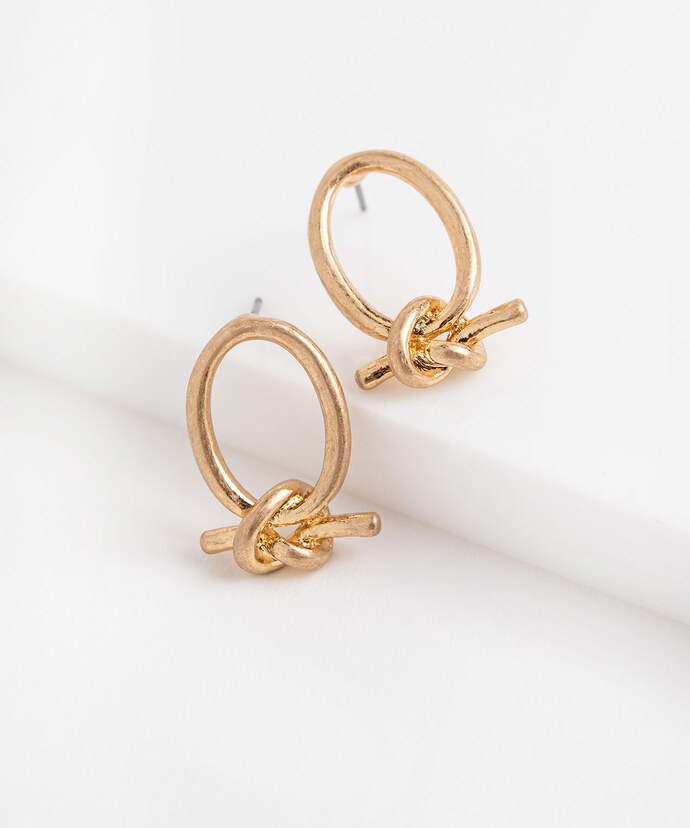 Gold Knotted Hoop Earring