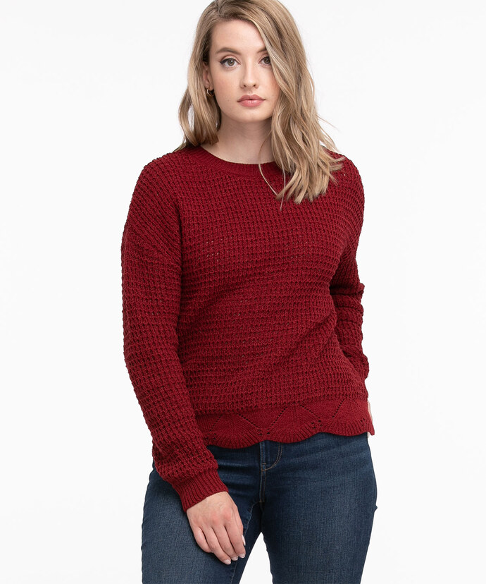 Waffle Stitch Pullover Sweater Image 1