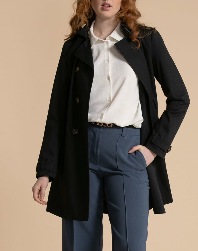Belted Double Breasted Trench Coat Image 3