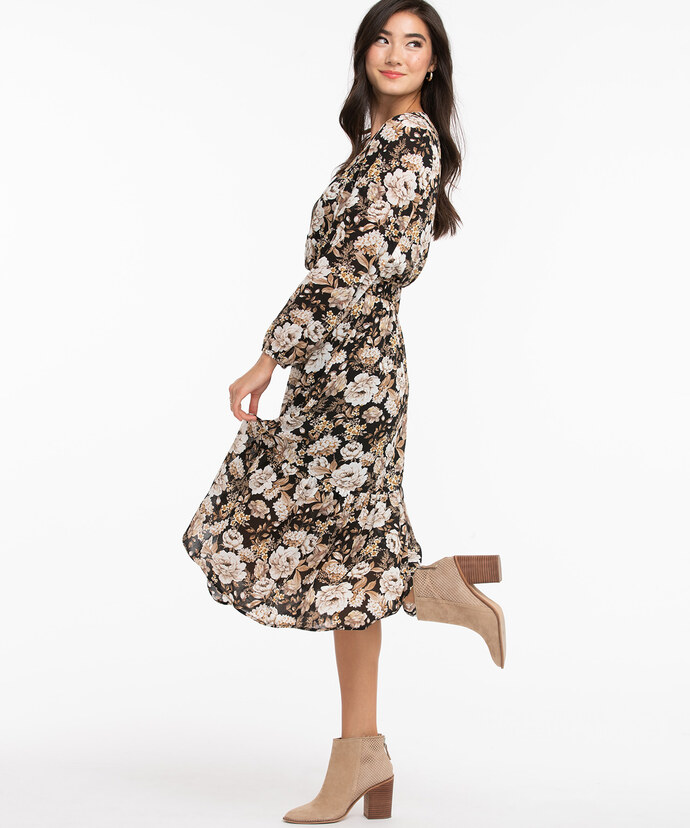 Smocked Tiered Midi Dress Image 5