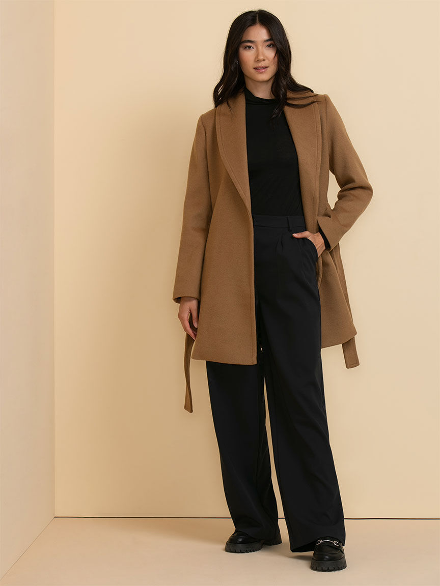 Wrap around wool best sale coat