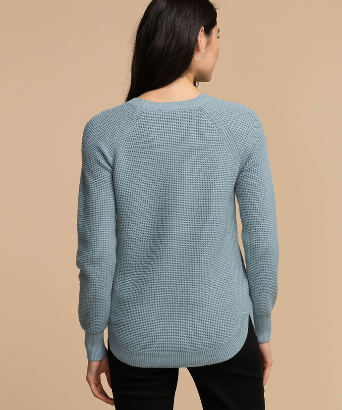 Waffle Knit Shirttail Sweater Image 5