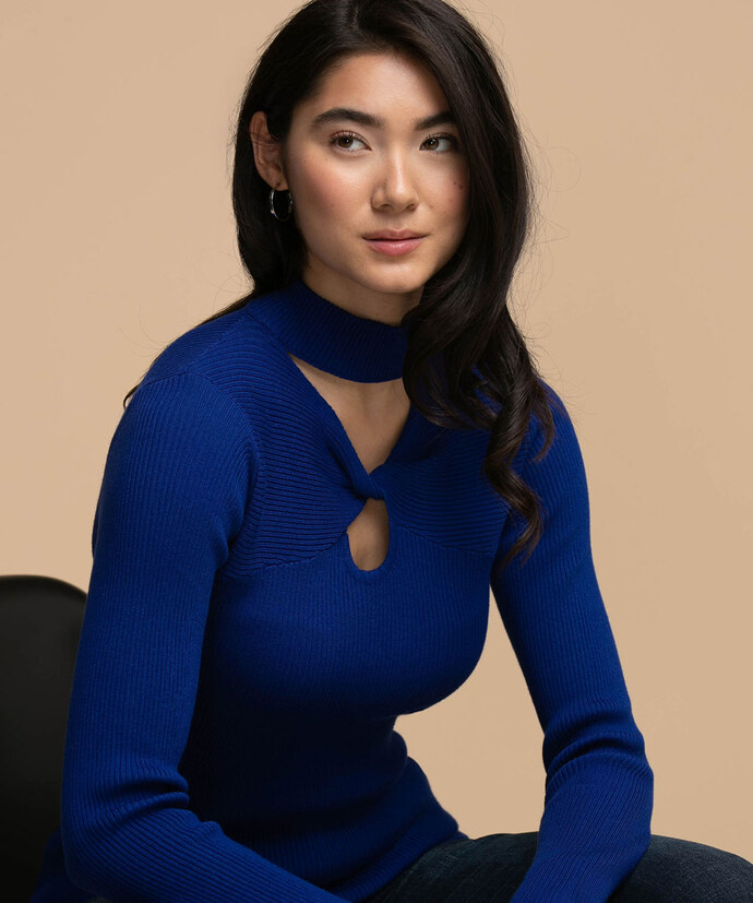 Cut Out Neck Sweater Image 1