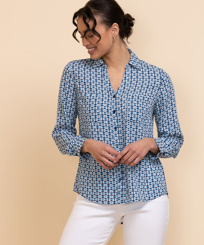 Long Sleeve Collared Blouse Image 3