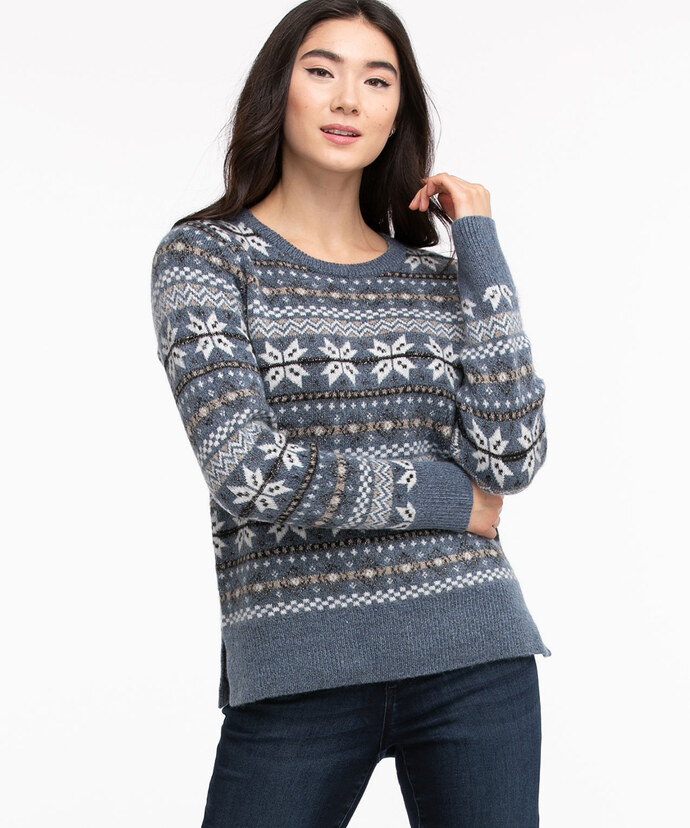Fair Isle Scoop Neck Sweater Image 1