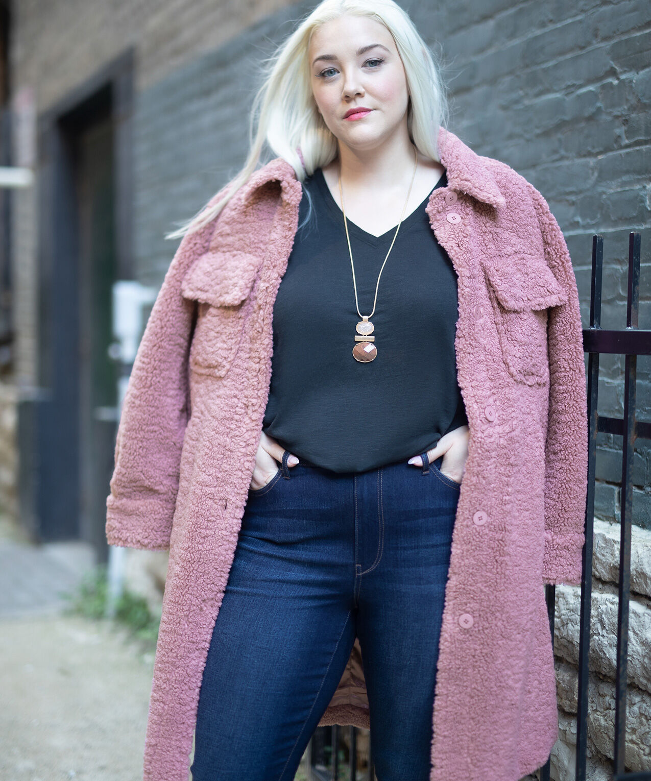 Plus size deals pink teddy coat
