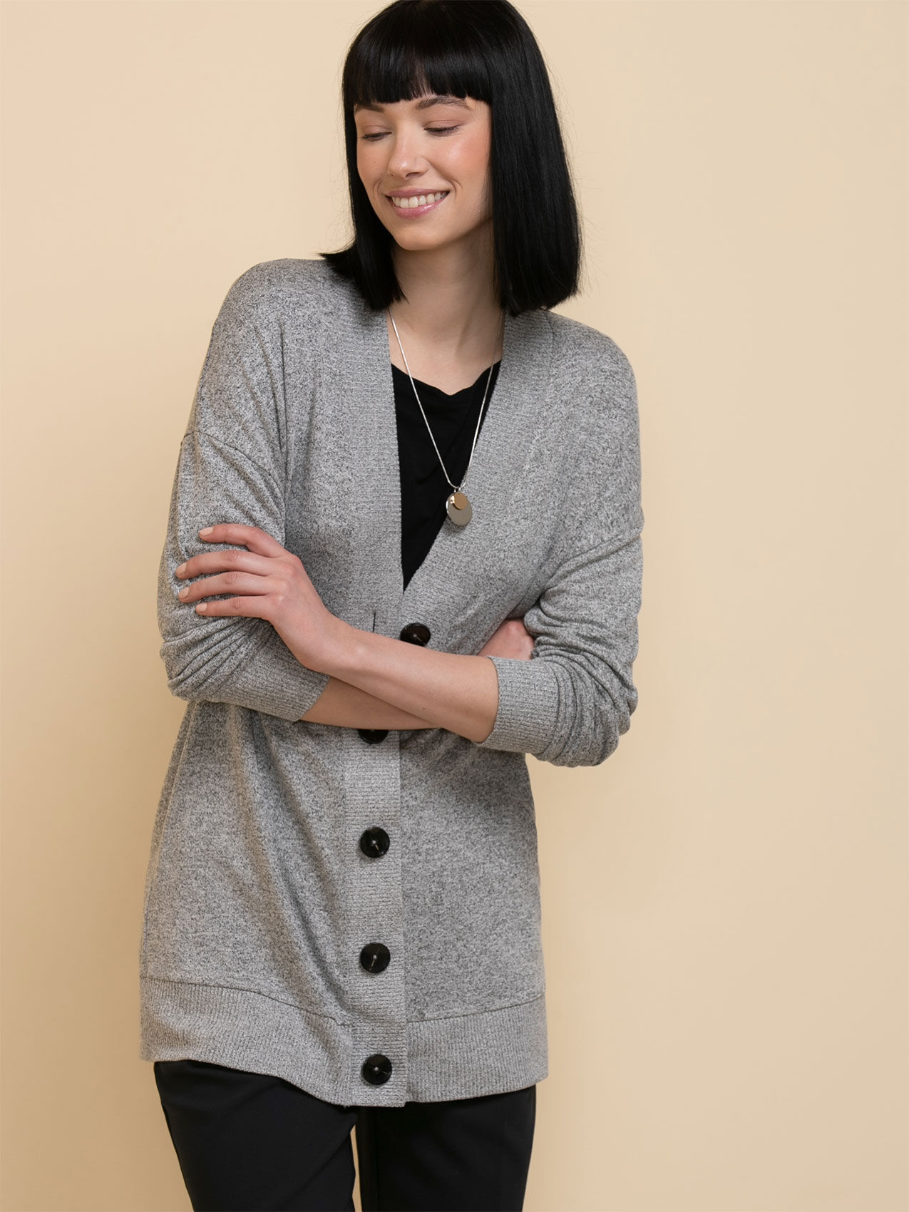 Long button up shop cardigan
