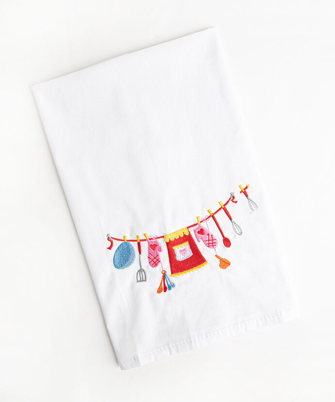 Embroidered Tea Towel Image 1