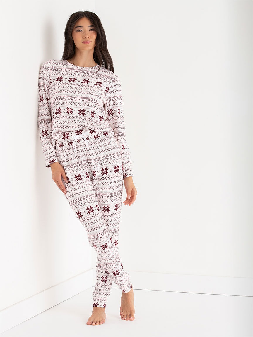 Ladies long sleeve pajama sets top