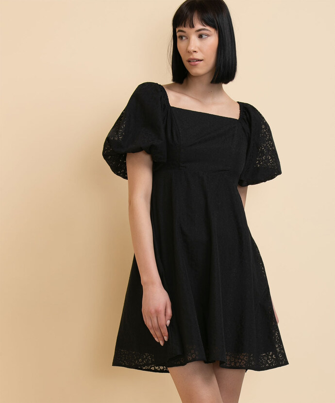 Puff Sleeve with Tie-Back Dress Image 1