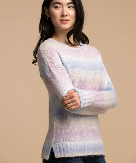 Ombre Pullover Sweater, Purple/Blue Ombre Pullover Sweater, Purple/Blue