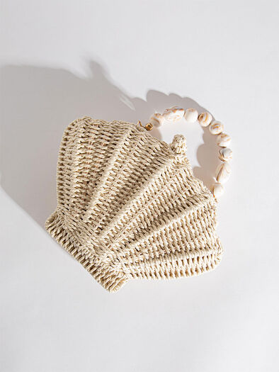 Sea Shell Cross Body Bag, White Sea Shell Cross Body Bag, White