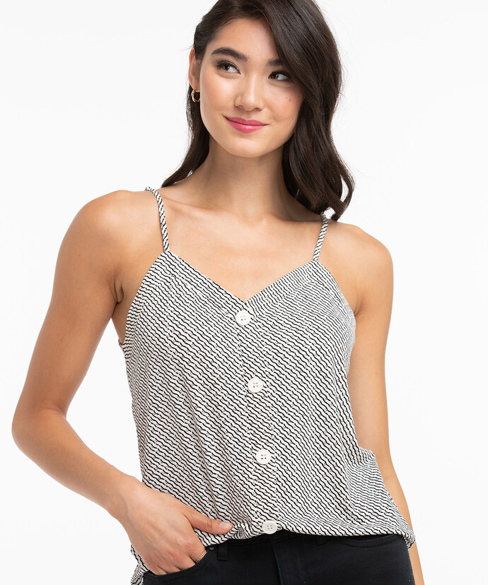 Strappy Button Front Tank Top Image 4