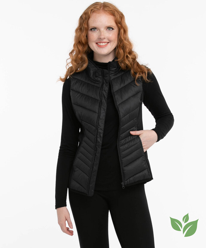 Eco-Friendly Mixed Media Puffer Vest Image 1