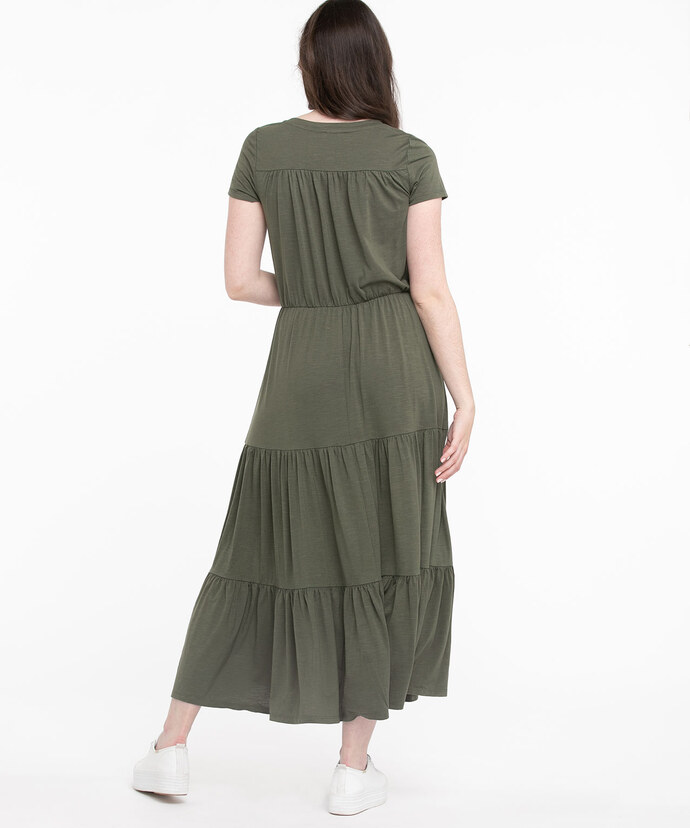 Short Sleeve Tiered Maxi Dress Image 3