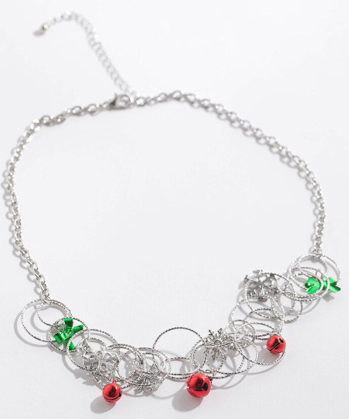Short Circle Christmas Charms Necklace Image 2
