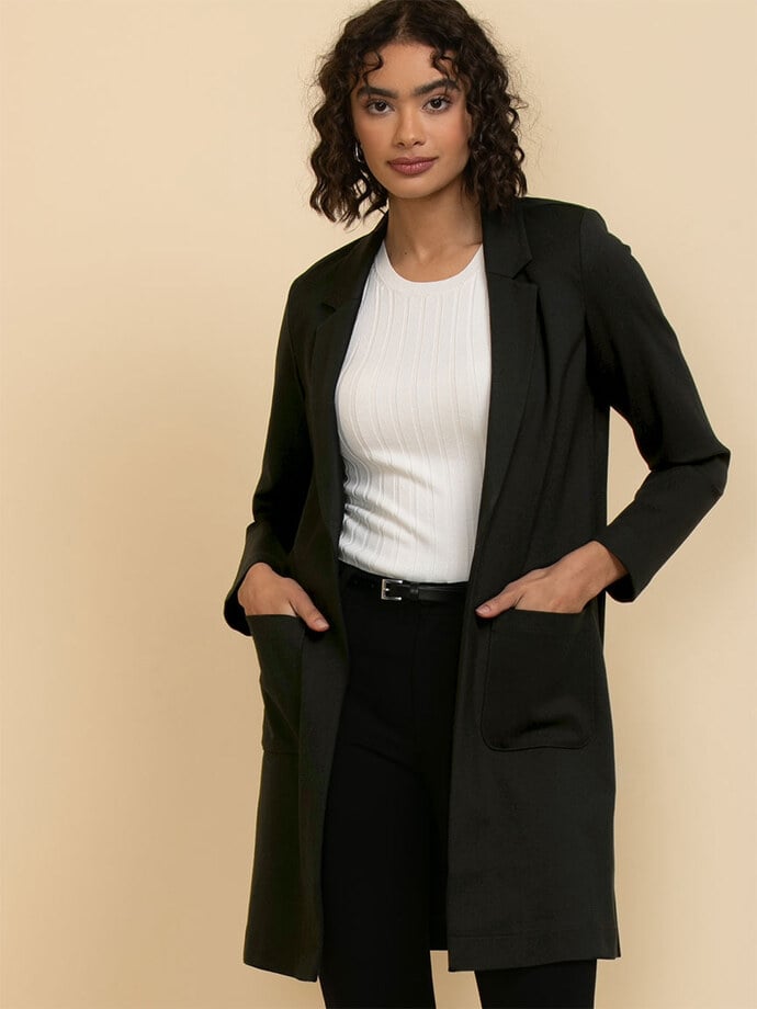 Long Line Jacket in Luxe Ponte Image 4