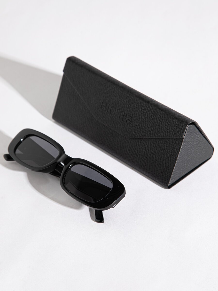 Rectangle Frame Sunglasses with Case