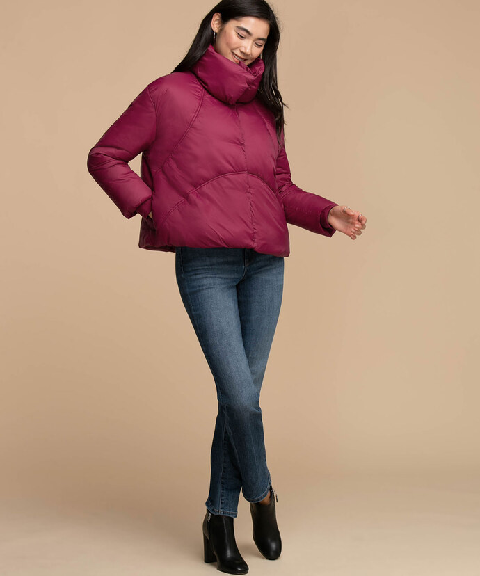 Snap Front Puffer Jacket Image 2