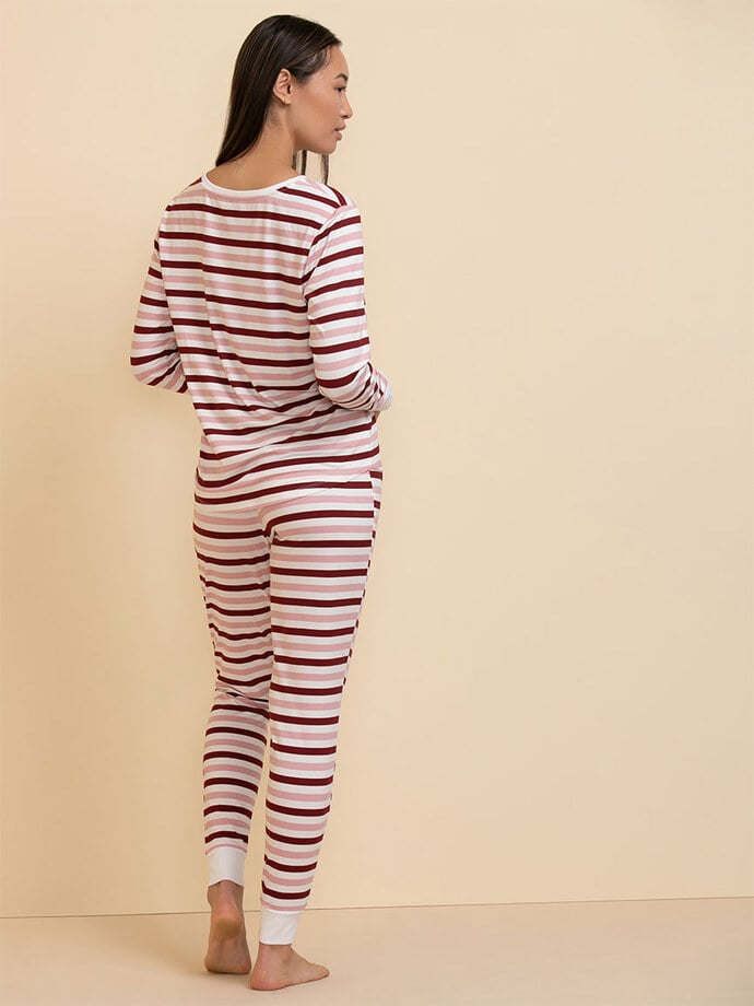 Long Sleeve Striped Pajama Set Image 4