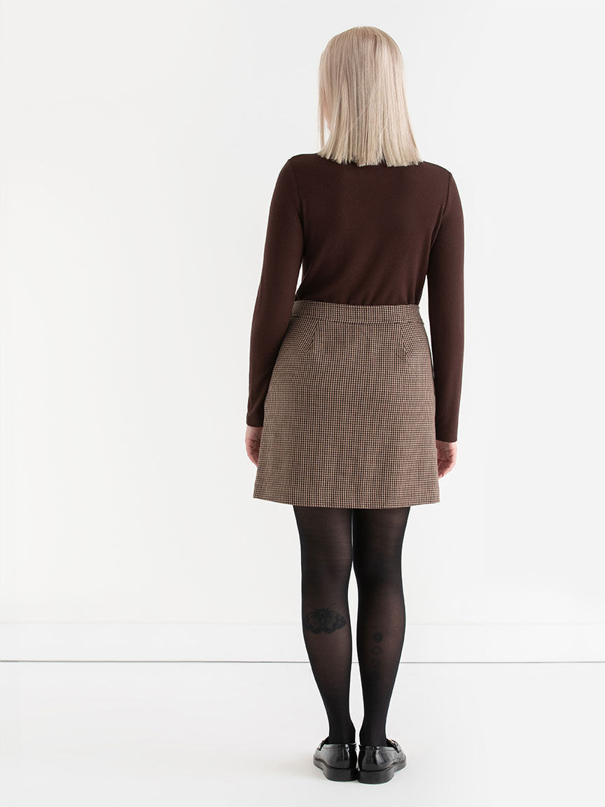 Wool blend plaid mini skirt outlet