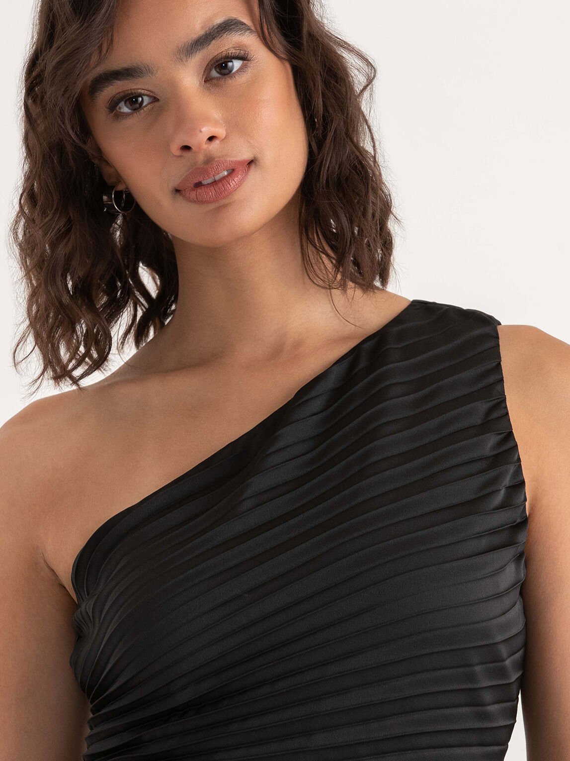 One Shoulder Pleated Dress | Rickis