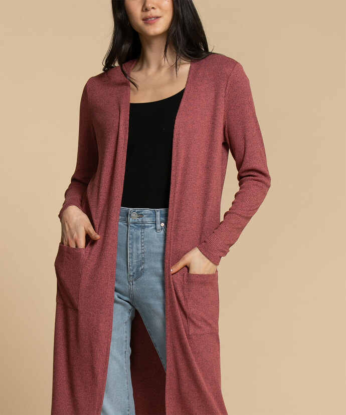 Open Ribbed Duster Cardigan Image 4