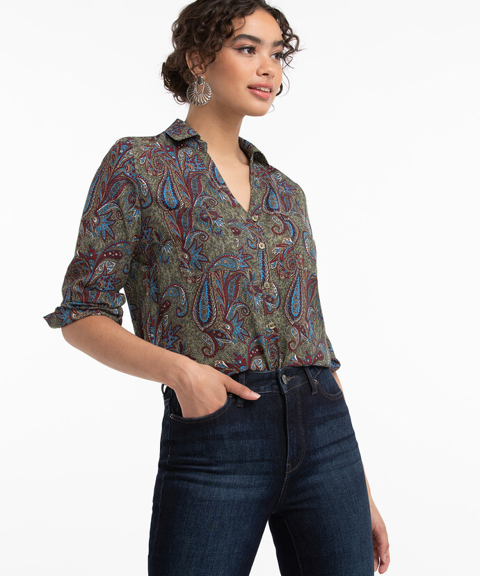 Patterned Collared Shirt Image 5