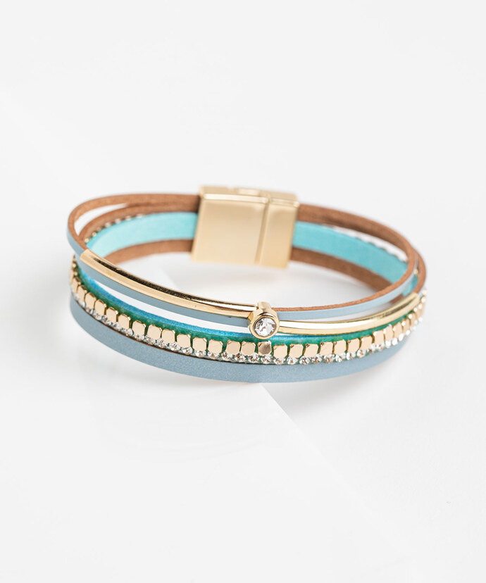 Blue Jewelled Snap Bracelet Image 1