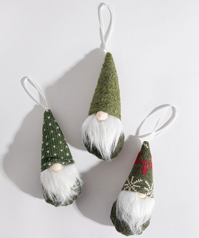 Plush Gnome Ornament 3-Pack