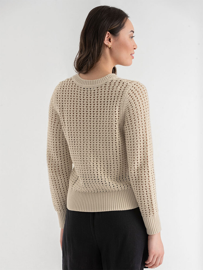 Long Sleeve Crochet Sweater Image 4