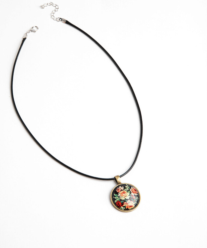Floral Resin Pendant Necklace Image 1