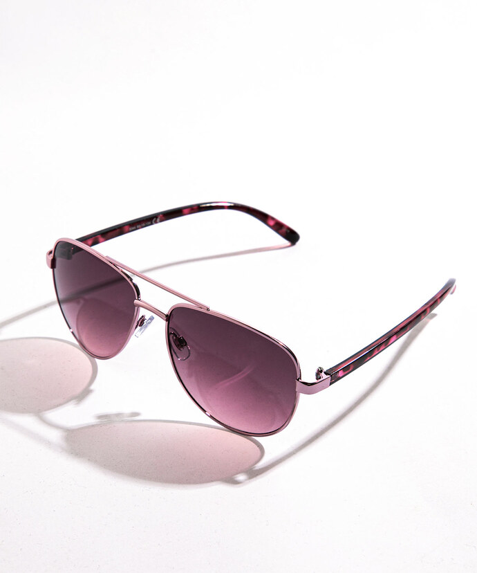 Purple Aviator Sunglasses Image 2