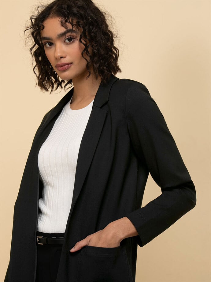 Long Line Jacket in Luxe Ponte Image 2