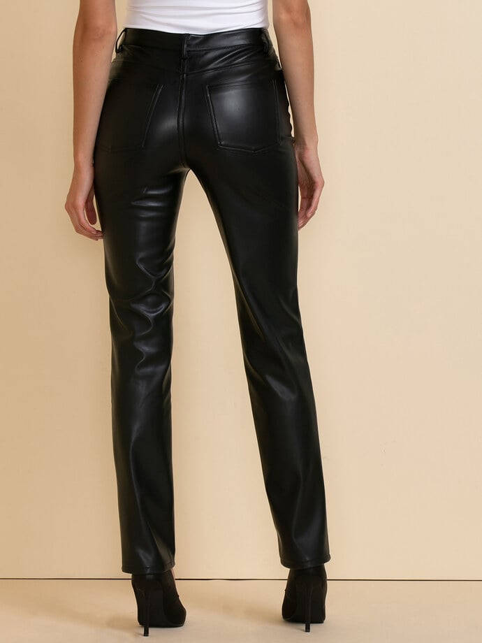 Stevie Straight Leg Pant in Faux Leather Image 5
