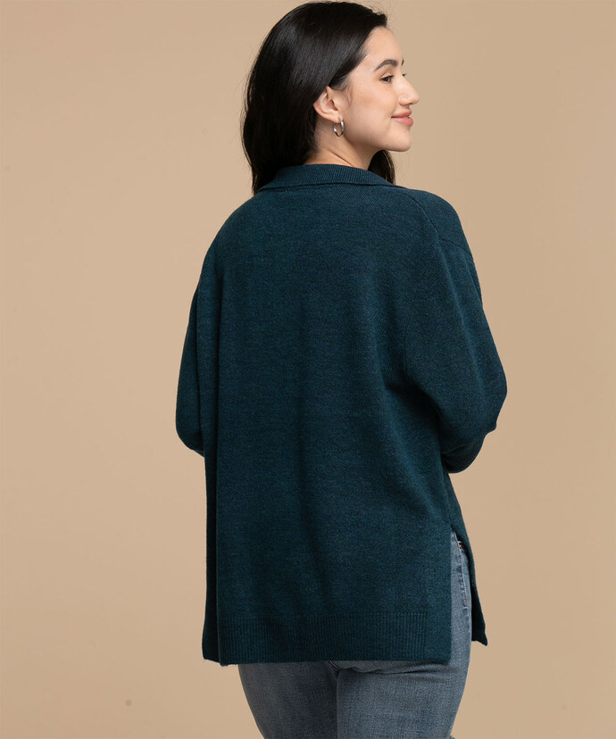 Henley Tunic Pullover Sweater Image 5