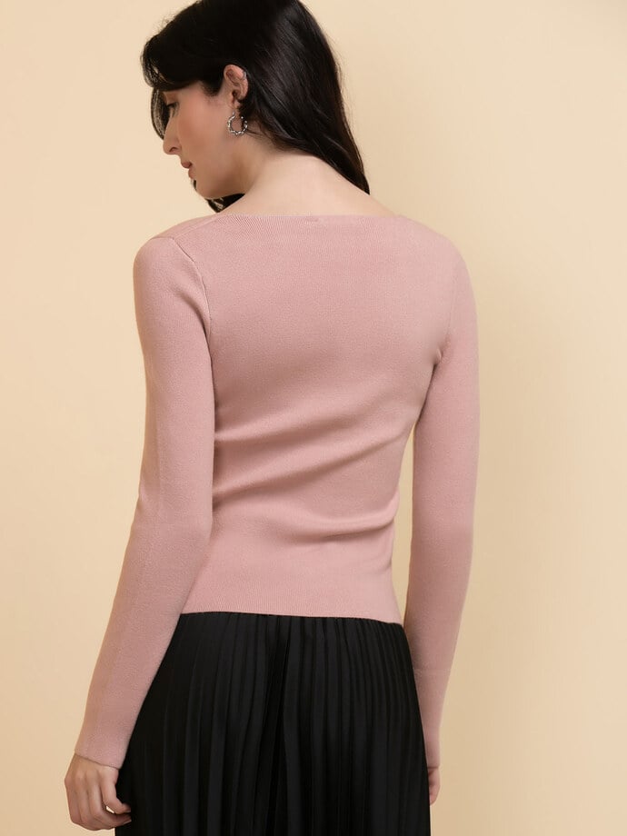 Square Neck Ribbed Sweater Image 6