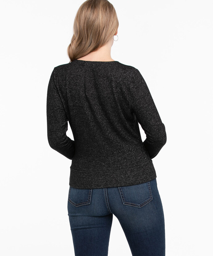 Long Sleeve Banded Wrap Top Image 3