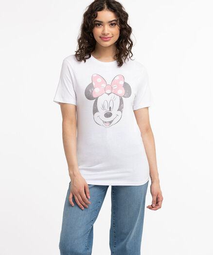 Minnie Mouse Graphic Tee, White/Winking Minnie
