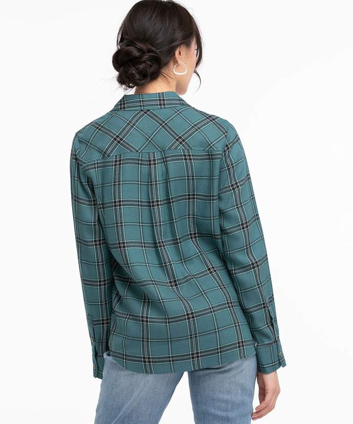 Collared Long Sleeve Button Front Shirt Image 4