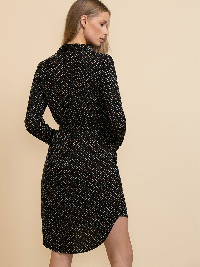 Long Sleeve Shirtdress with Roll Sleeves Image 4