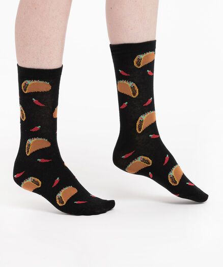 Taco Socks, Black/Tacos